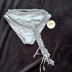 JMP the Label Light Blue Crochet-Trim Bikini Bottom